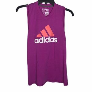 Adidas Climalite Ultimate Tank Top Purple White Pink Girls XL